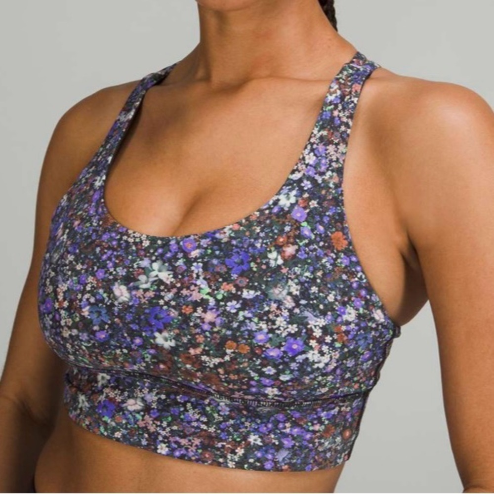 Lululemon 4 Energy Longline Bra Med Support, B–D Cup. Flower Burst Multi Floral